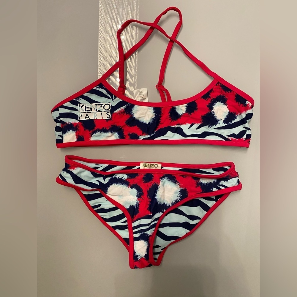 Kenzo Vibrant Red and Blue Bikini set NWOT